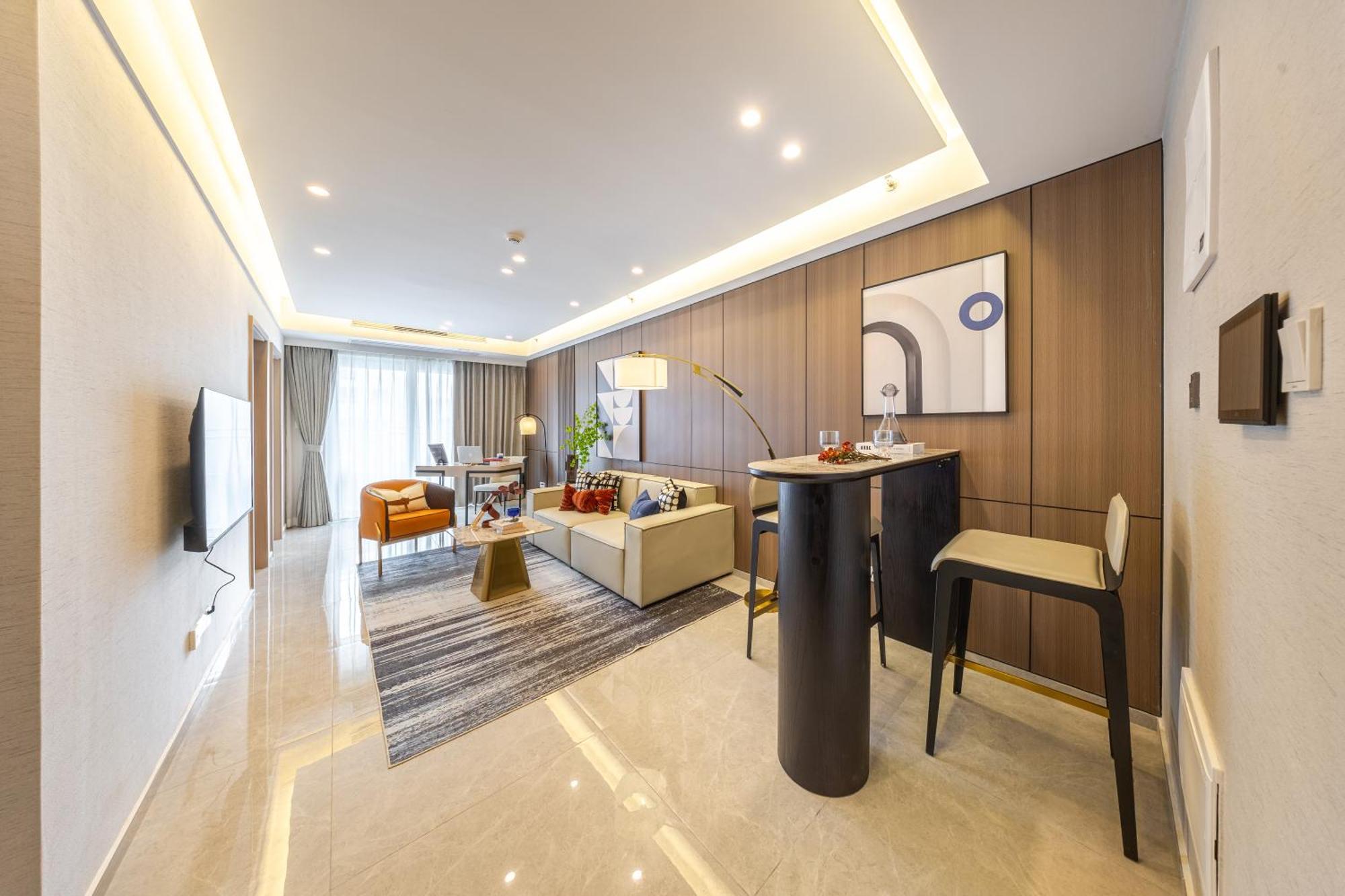 Aparthotel Boruisi Video And Audio Light House - Shenzhen Convention And Exhibition Center Gangxia Metro Station Esterno foto